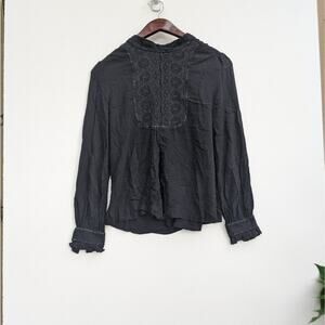My Sunday Morning Embroidered High Neck Blouse S